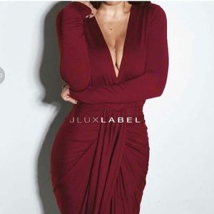 Red draped dress Free shipping! Today only